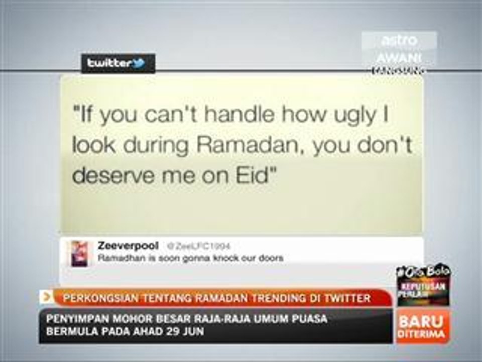 Perkongsian tentang Ramadan trending di Twitter