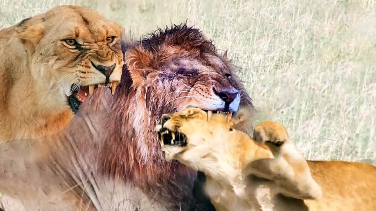 so weird fight?!!! how this jealous female lion kill her mate that cheated on her!