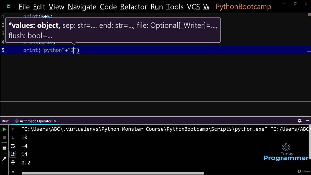 Operators ( Arithmetic Operator in Python)