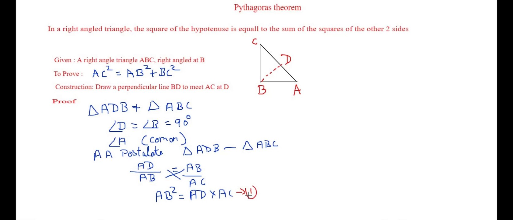 Pythagoras theorem| easy explanation of Pythagoras theorem| detailed explanation of how to prove Pythagoras theorem
