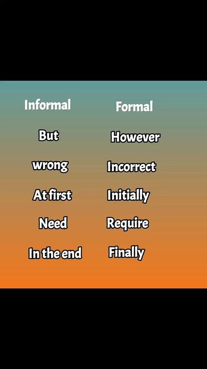 informal and Formal English