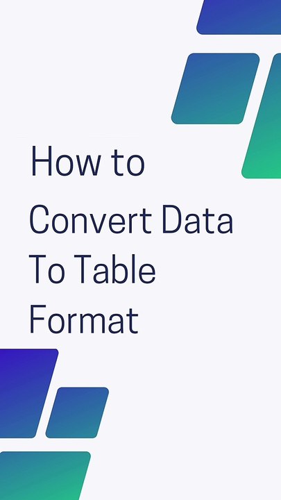 How to convert data into table format in excel