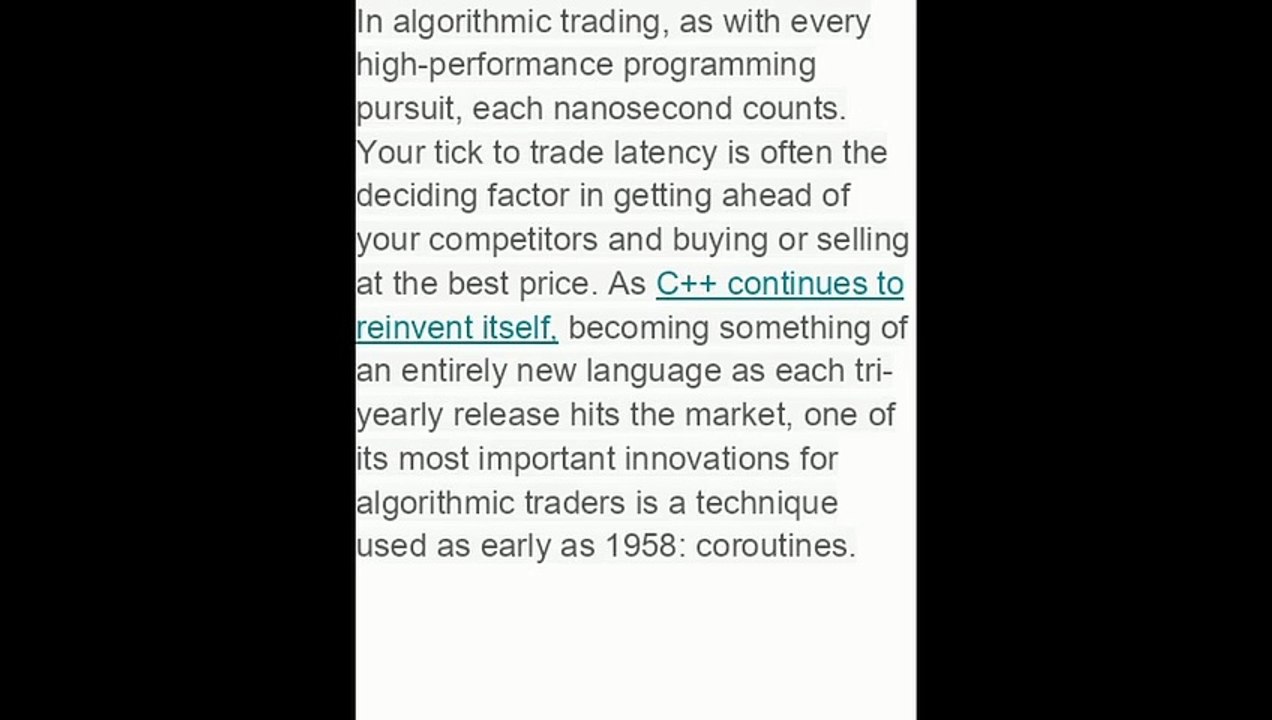 The future of C++ algorithmic trading is a ...