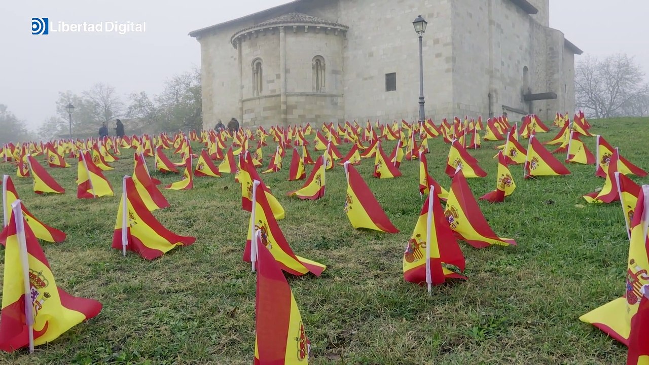 Vox coloca en Vitoria 379 banderas de España, una por por cada asesinato de ETA sin resolver