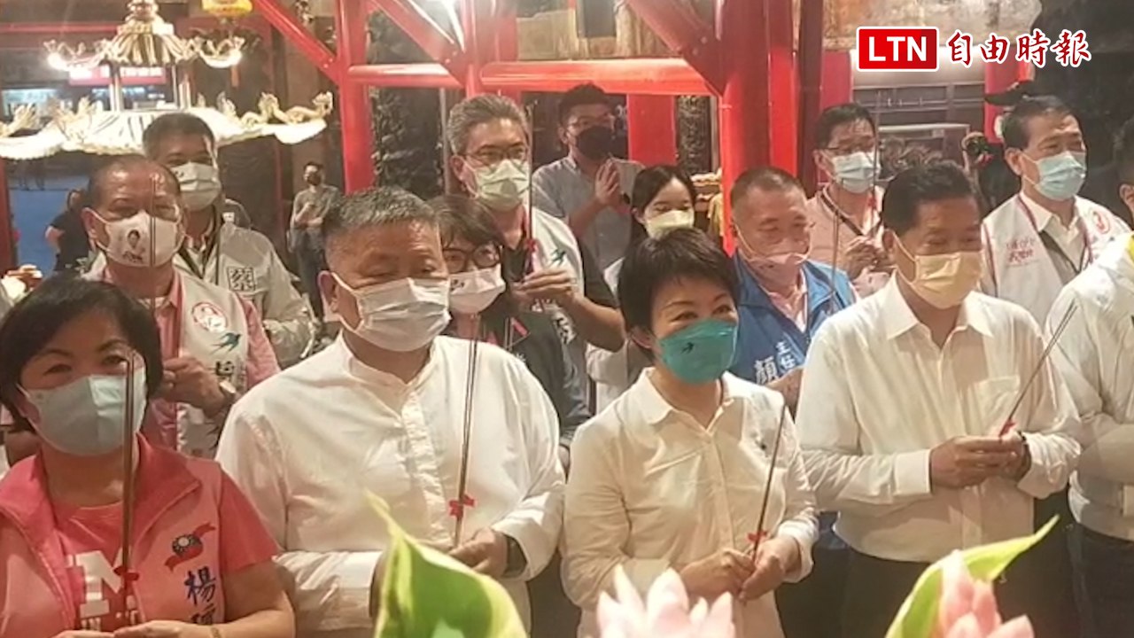 陪盧秀燕參拜大甲媽 顏清標揮手不願受訪