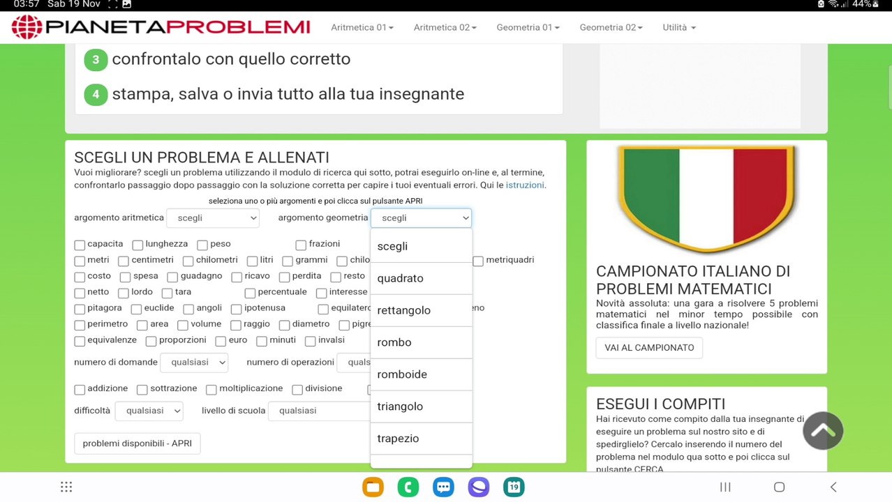 Sito con problemi di matematica