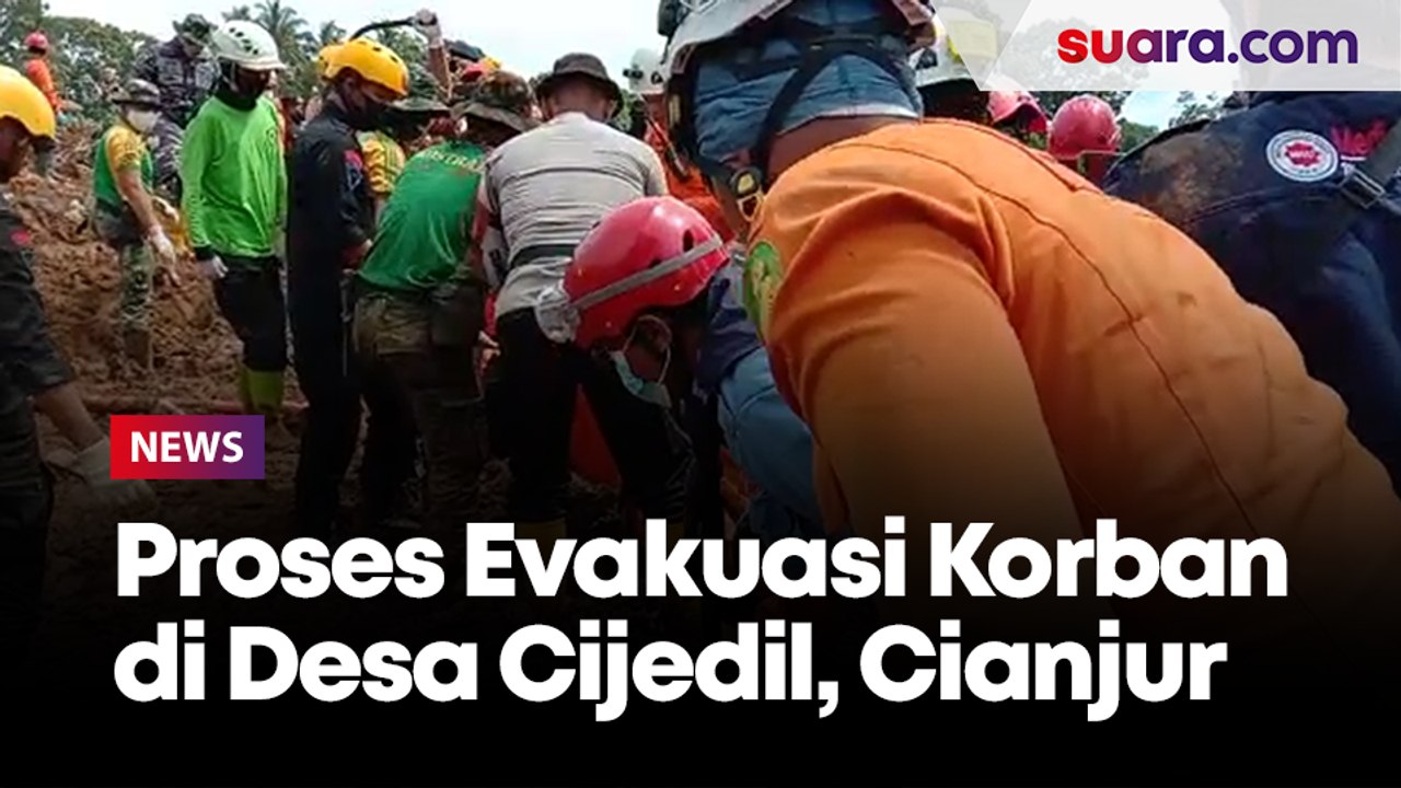 Proses Evakuasi Korban Gempa Cianjur di Desa Cijedil