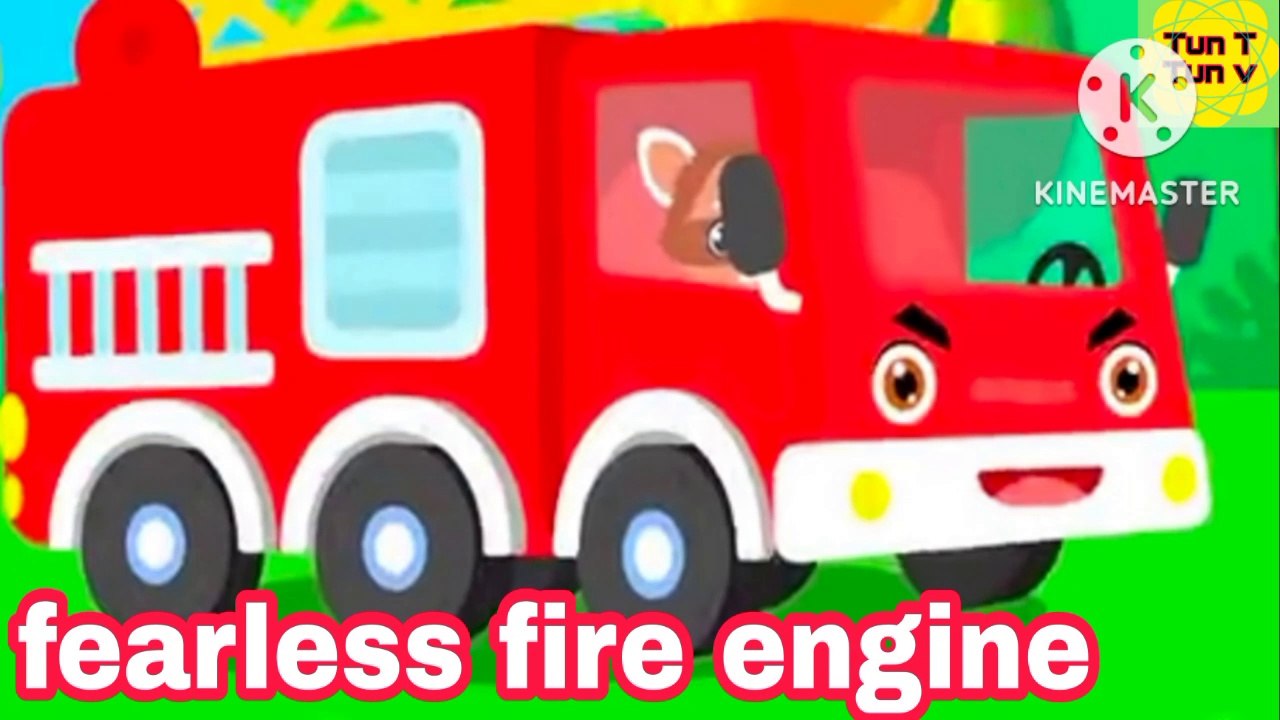 Cartoon baby fearless fire engine by shailendra