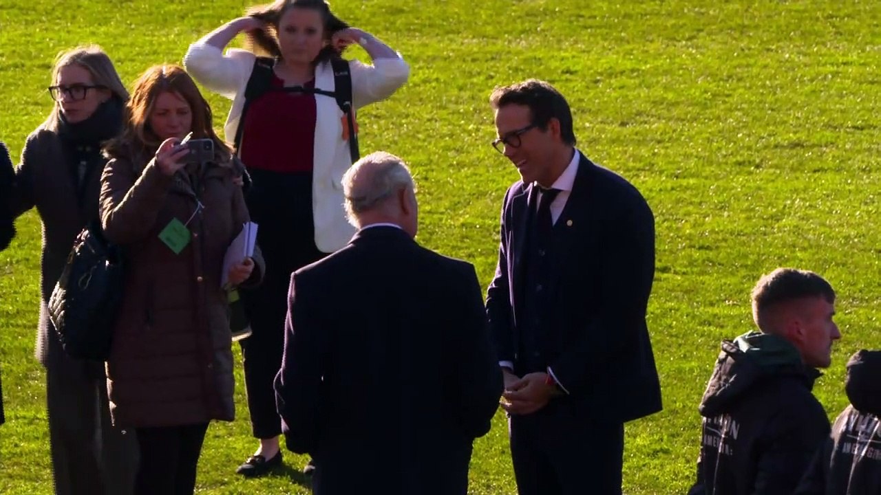 Charles and Camilla meet Ryan Reynolds at Wrexham AFC