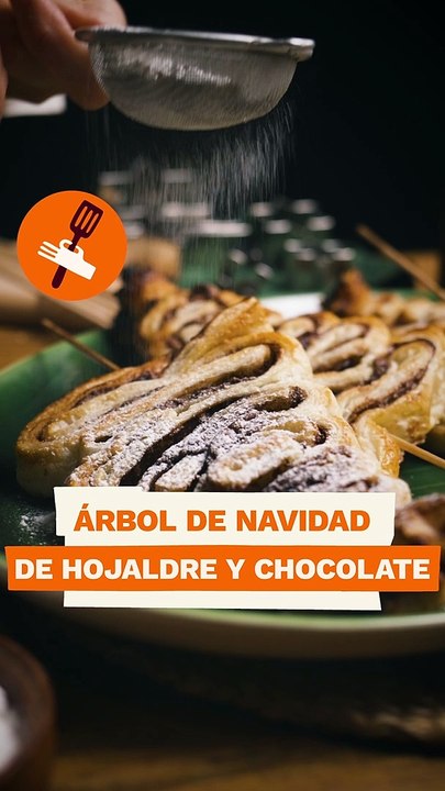 Árbol de Navidad de hojaldres de chocolate