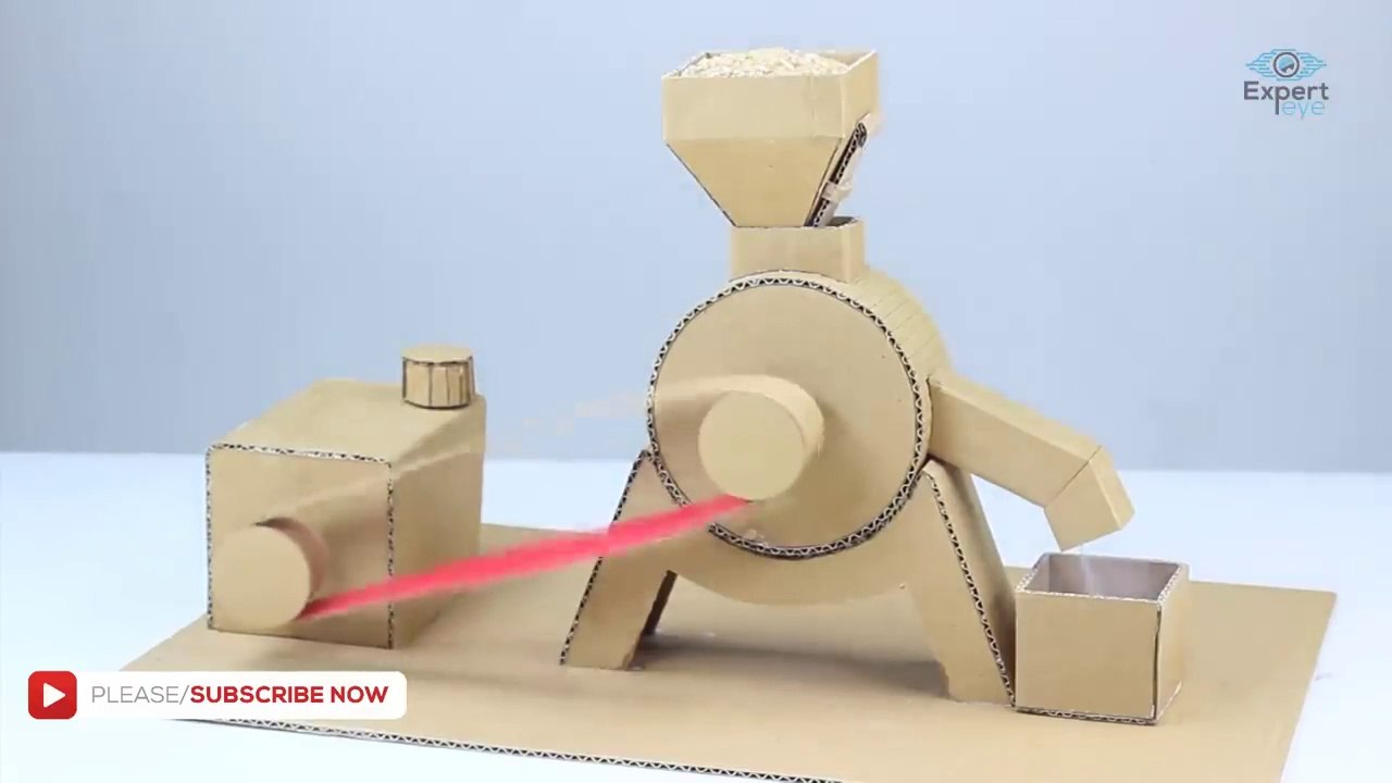 How To Make Mini Flour Mill Form Cardboard ! DIY Flour Machine