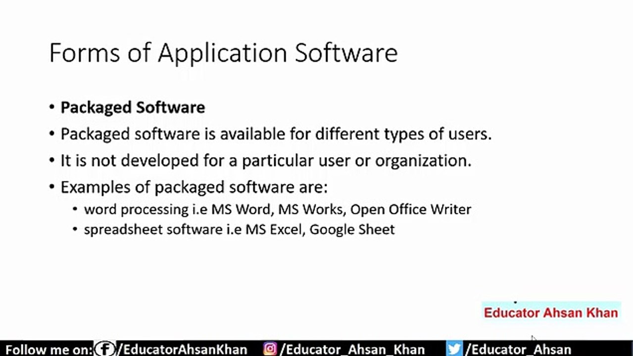 Application Software & Types with Examples _ Educator Jobs Preparation _ Lecture