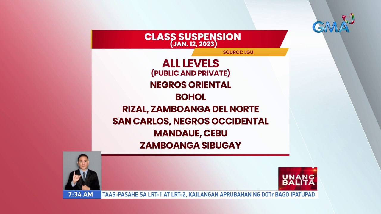 Class & work suspension as of 7:34 AM (January 12, 2023) | UB