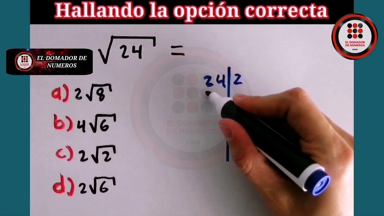 SIMPLIFICANDO raíz cuadrada de 24. SIMPLIFYING square root of 24.