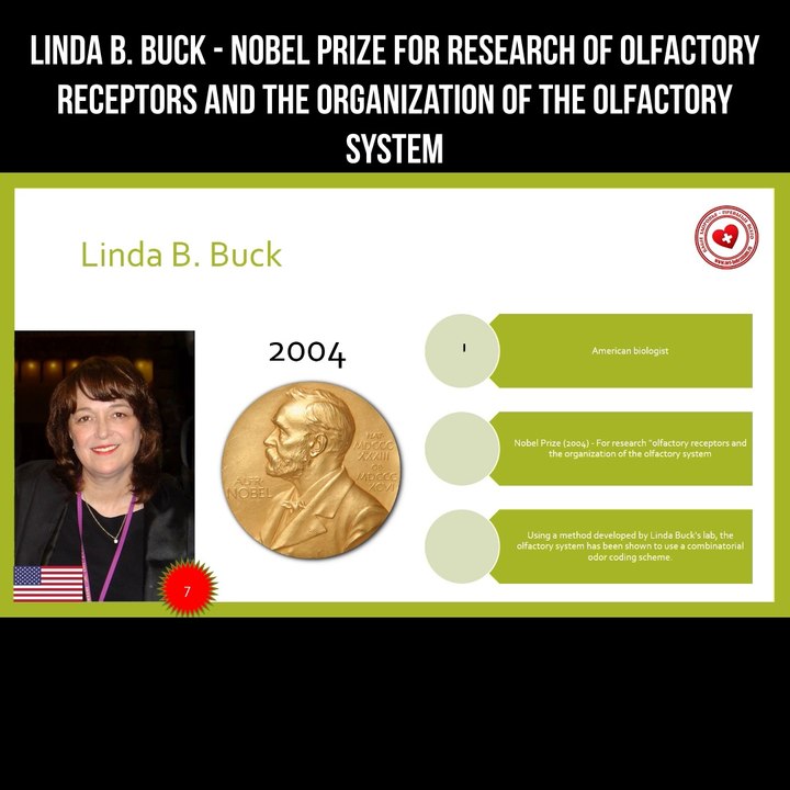 Linda Buck - Nobel prize for research of  olfactory receptors and of the olfactory system
