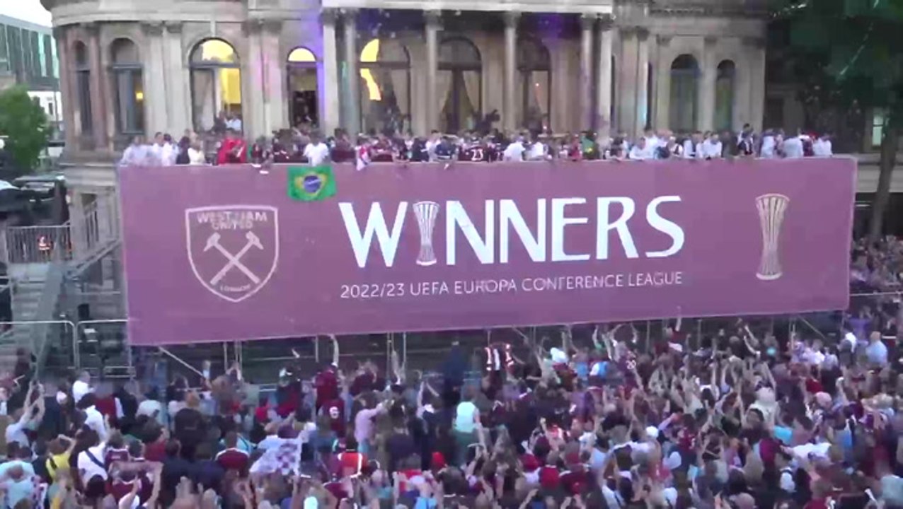 West Ham celebrate Europa Conference League win with victory parade