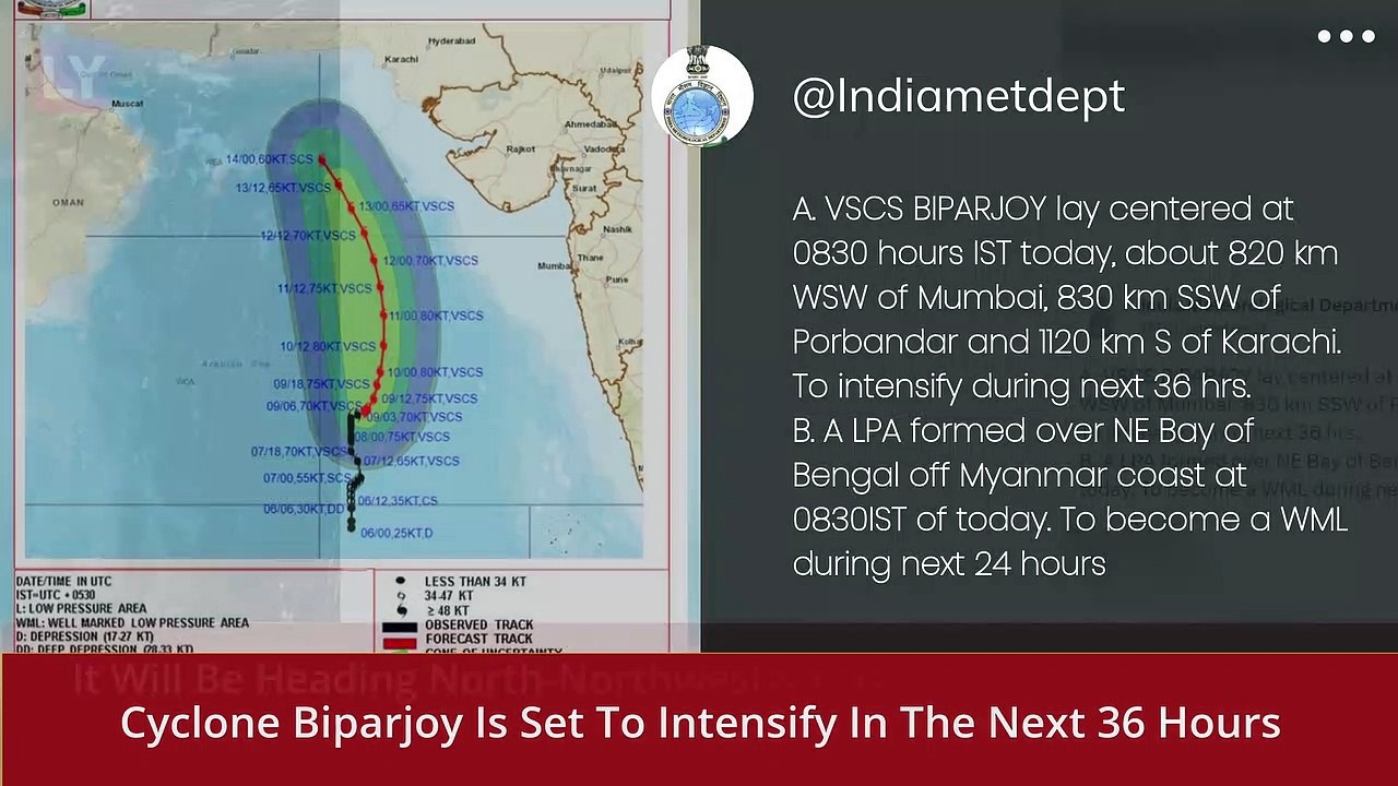 Cyclone Biparjoy Tracker: IMD Says Very Severe Cyclonic Storm To Intensify In Next 36 Hours