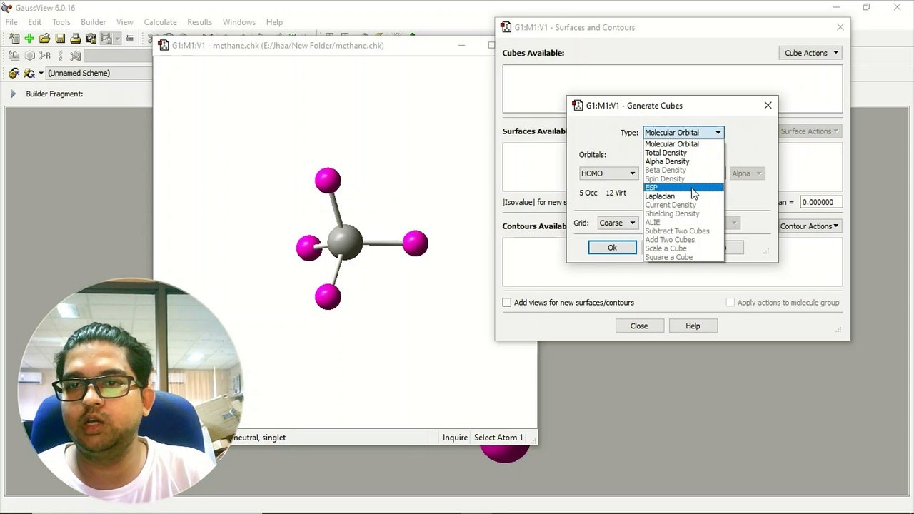 Electrostatic Potential (ESP) Surface Calculations and Analysis Using Gaussian || Part 4