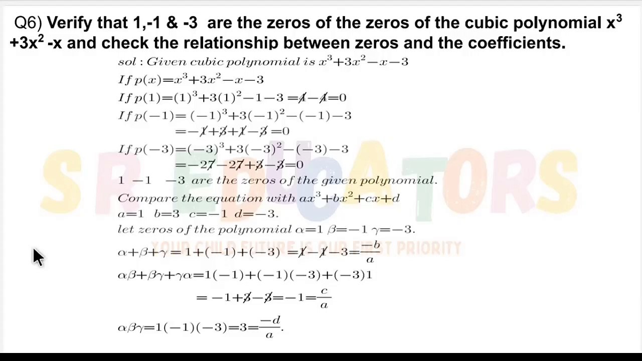 Fast track Polynomials Q6