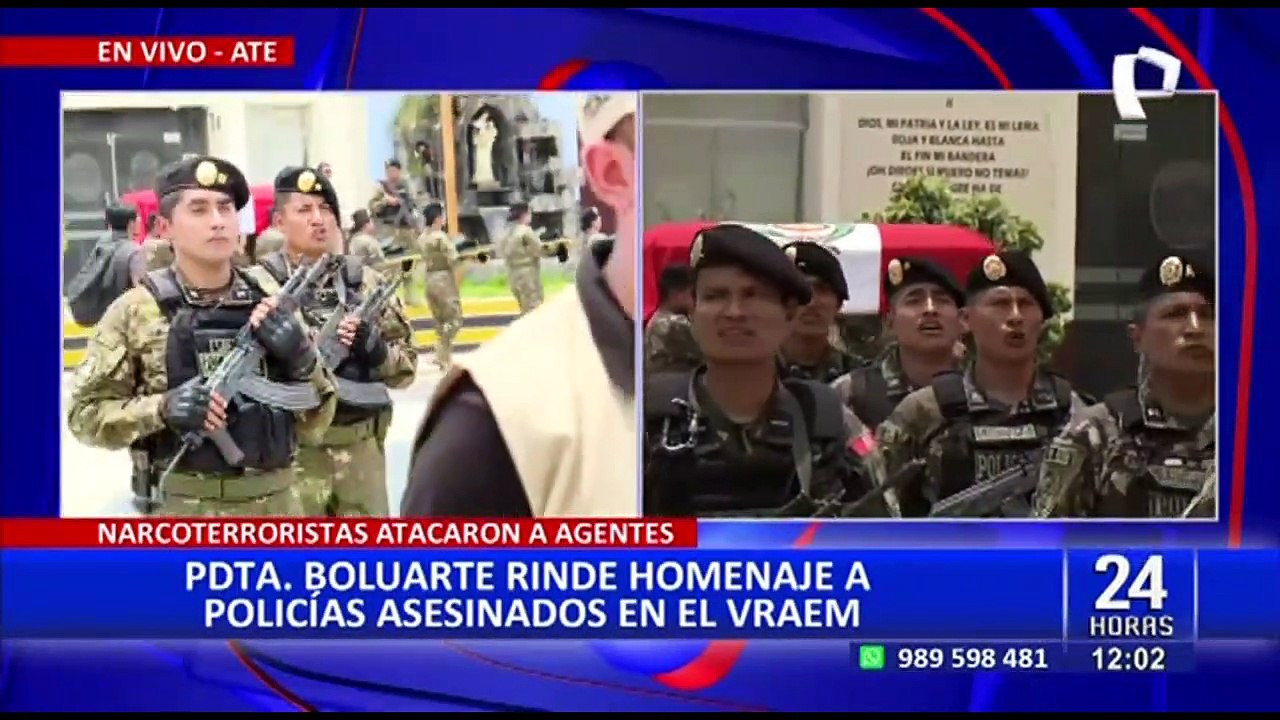 Emboscada en el Vraem: presidenta Dina Boluarte participa en homenaje a policías asesinados