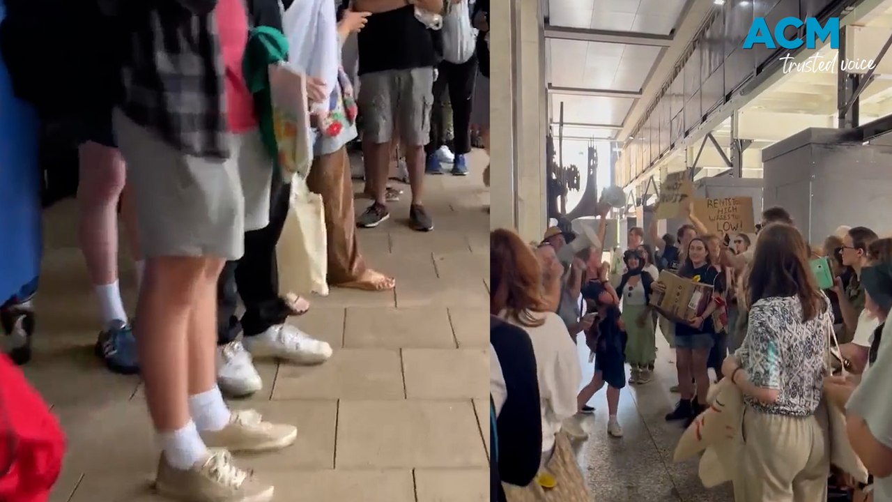 Hordes of students line up for free food as cost of living pressures bite