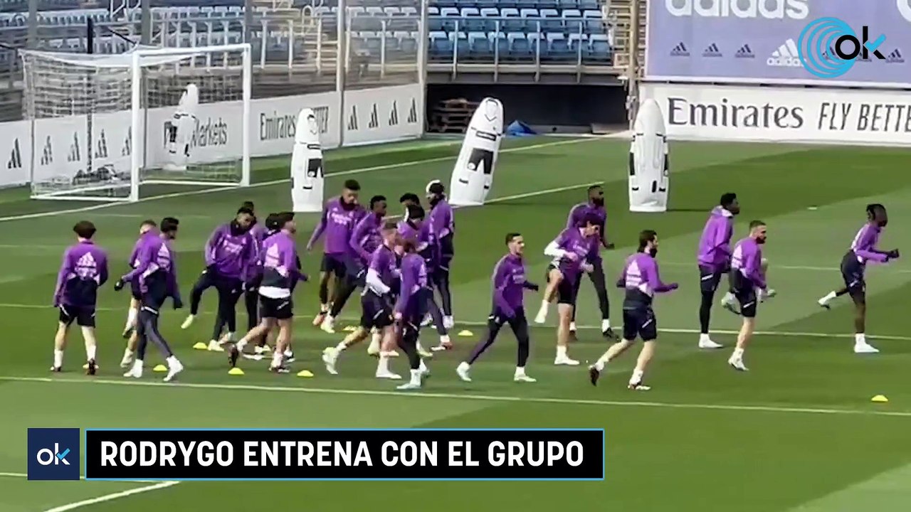 Rodrygo entrena con el grupo