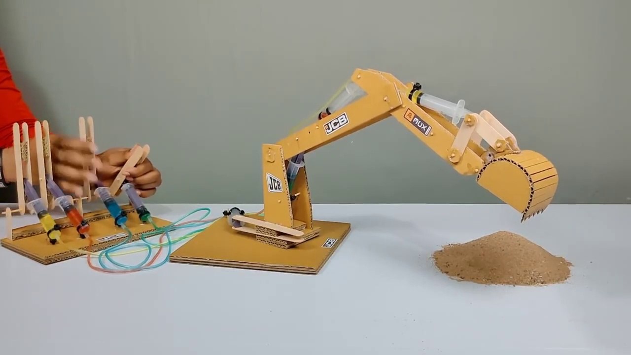 How To Make Hydraulic Powered Jcb