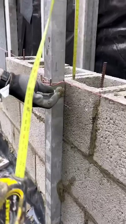 18.Laying HEAVY hollow Blocks! #bricklaying #blocklaying #construction