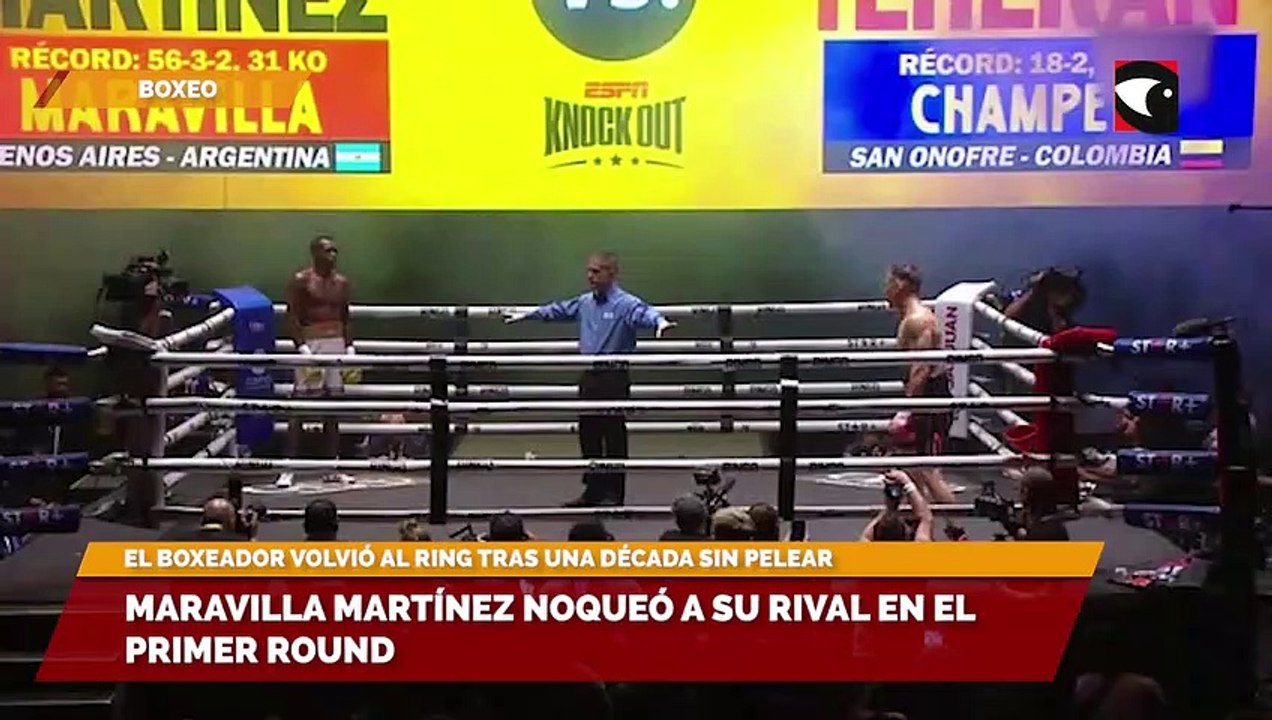 Maravilla Martínez noqueó a su rival en el primer round