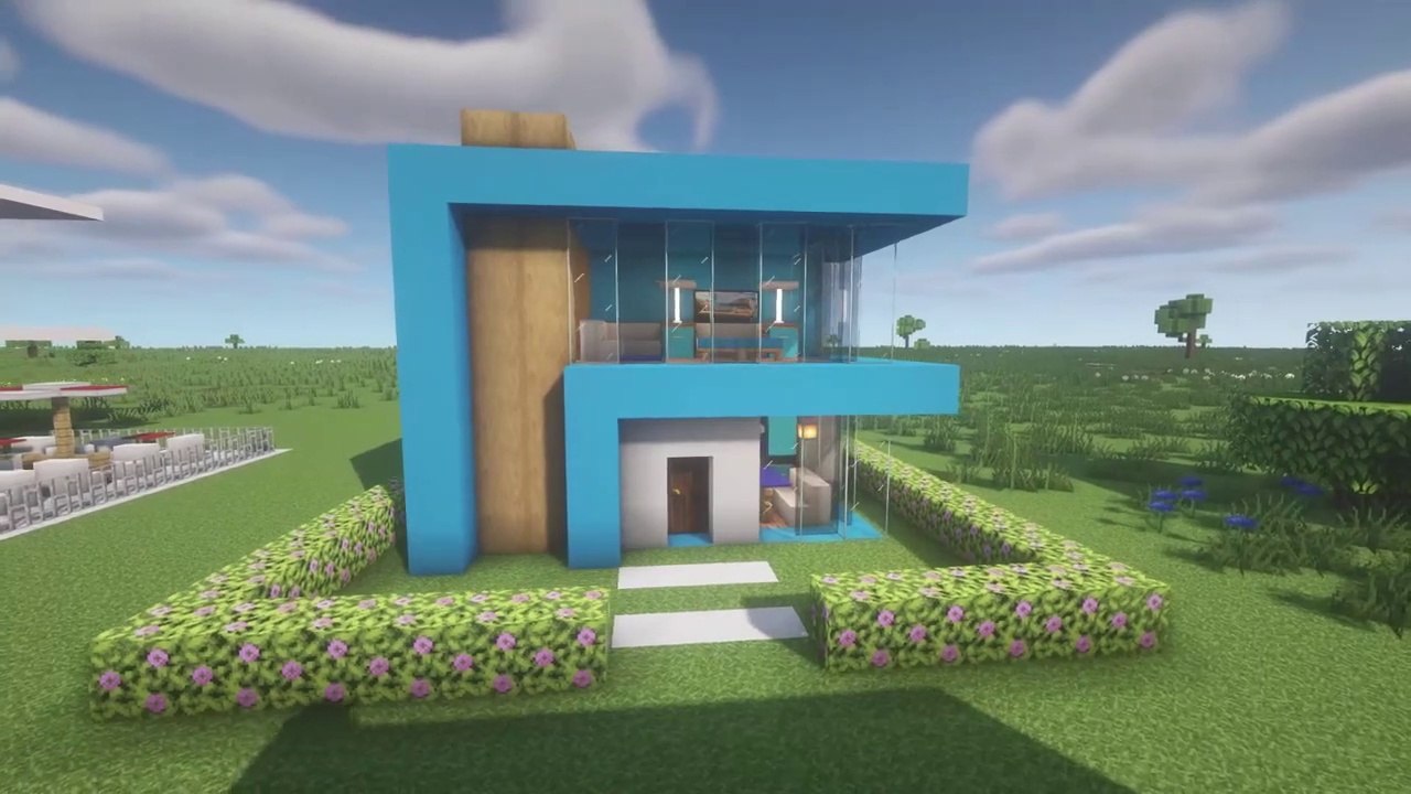 Small and simple modern house in Minecraft