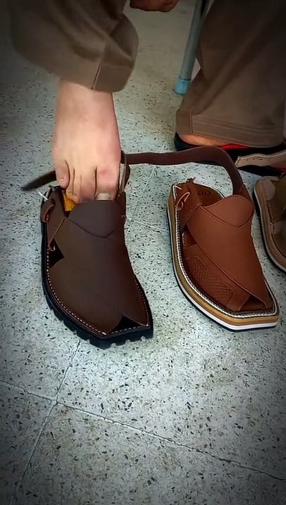 Red and black and Gary sandal