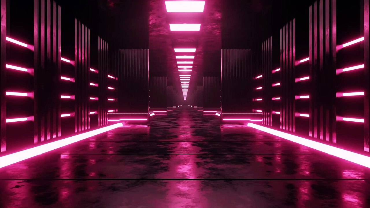Seamless Pink Neon Corridor VJ Loop