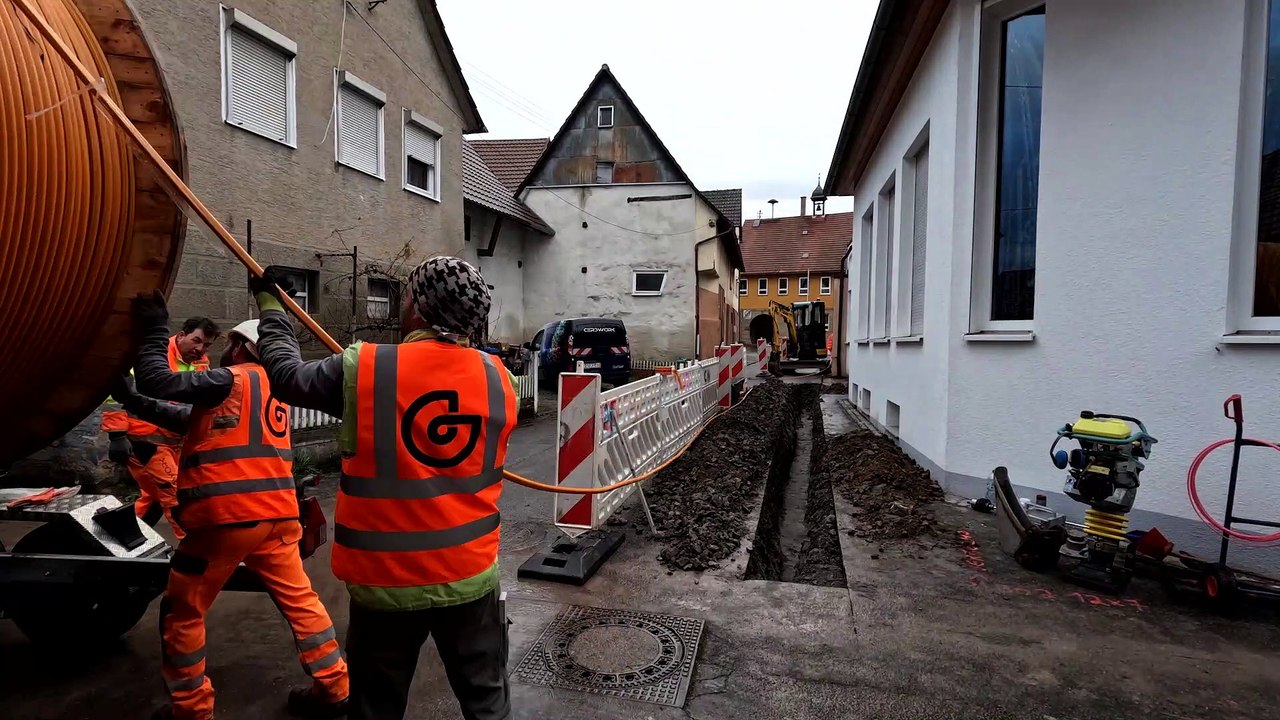 Glasfaserausbau in der Straße