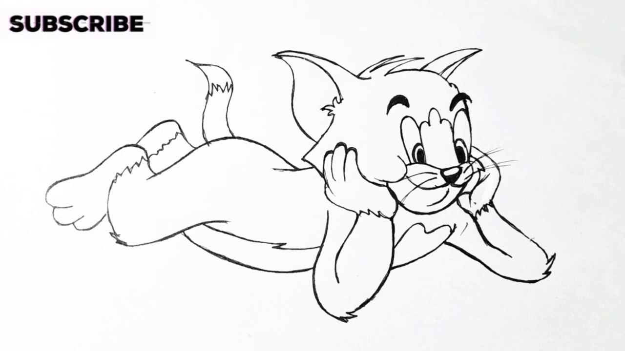 How to draw Tom cat __ Tom and Jerry drawing __ Cartoon drawing