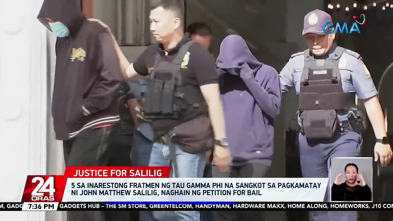 5 sa inarestong fratmen ng Tau Gamma Phi na sangkot sa pagkamatay ni John Matthew Salilig, naghain ng petition for bail | 24 Oras