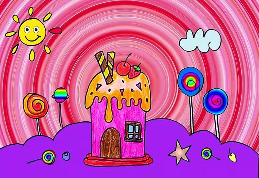 drawing and coloring cake and candy