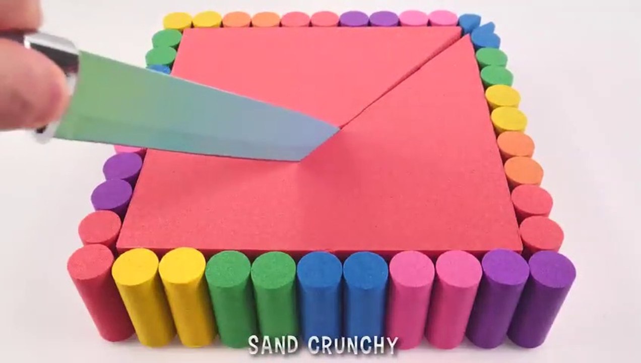 Very Satisfying and Relaxing Compilation | Kinetic Sand ASMR l How to make Rainbow Building Cake FROM Kinetic Sand WITH Pillar Cutting ASMR