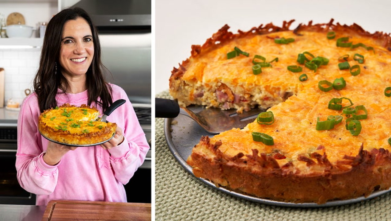 How to Make Hash Brown Crusted Quiche