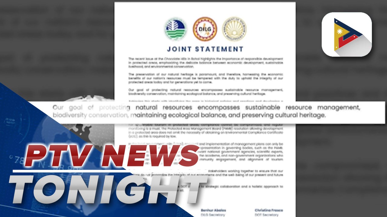 DENR, DILG, DOT issue joint statement on Chocolate Hills controversy