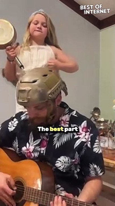 ad & Daughter Rock Out!  Frying Pan Drums Take This Jam to 11!