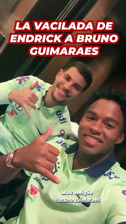 La vacilada de Endrick a Bruno Guimaraes