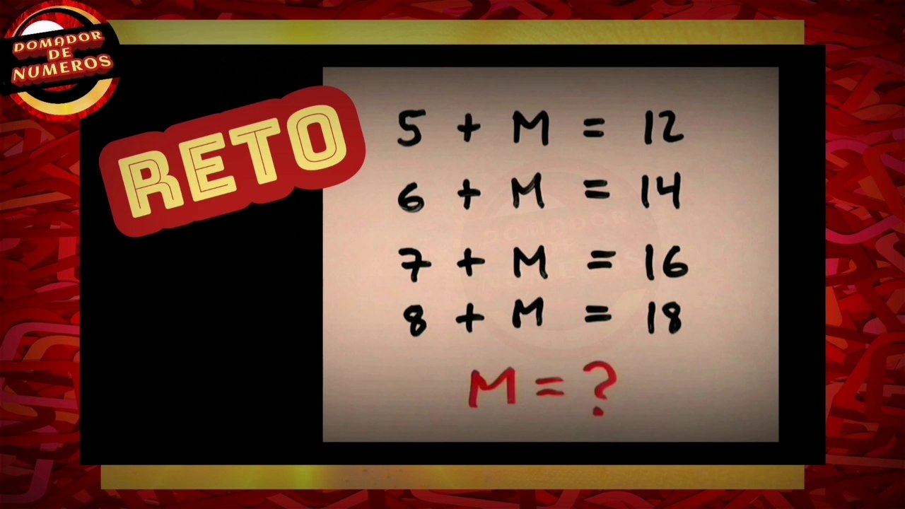 RETO MATEMÁTICO. Analiza y halla el valor de M. MATH CHALLENGE. Analyze and find the value of M.