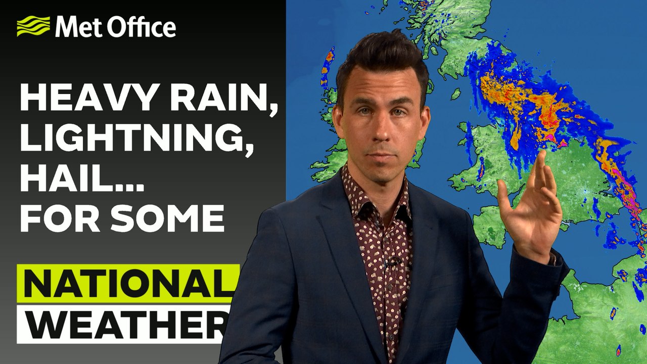 Met Office Afternoon Weather Forecast 20/06/23 - Heavy Rain, Lightning, Hail for some