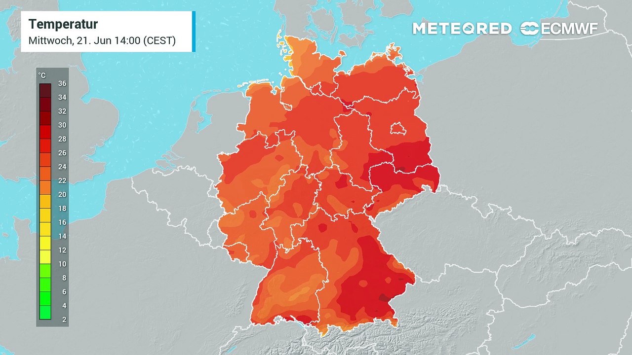 Hitzepeak unmittelbar vor den schweren Unwettern in Deutschland!