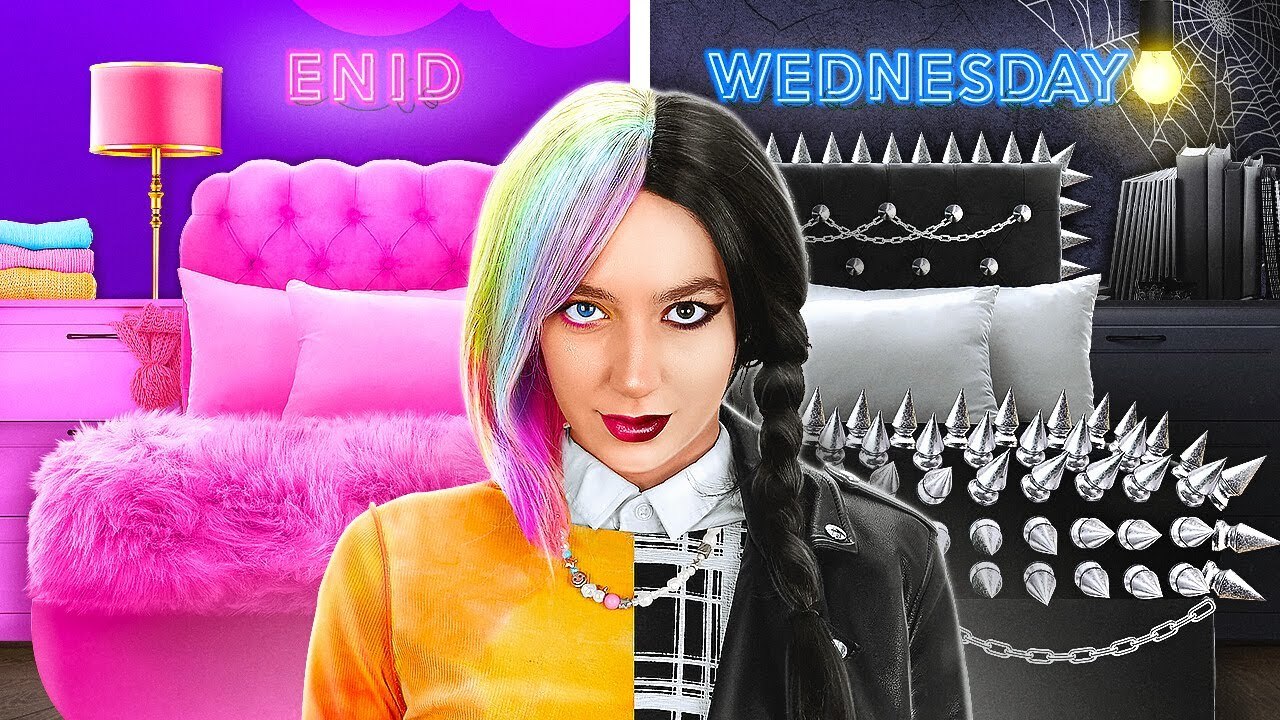 Incredible Wednesday Vs Enid's Room Makeover || Extreme Diy Hacks For Dream Room By 123 Go!