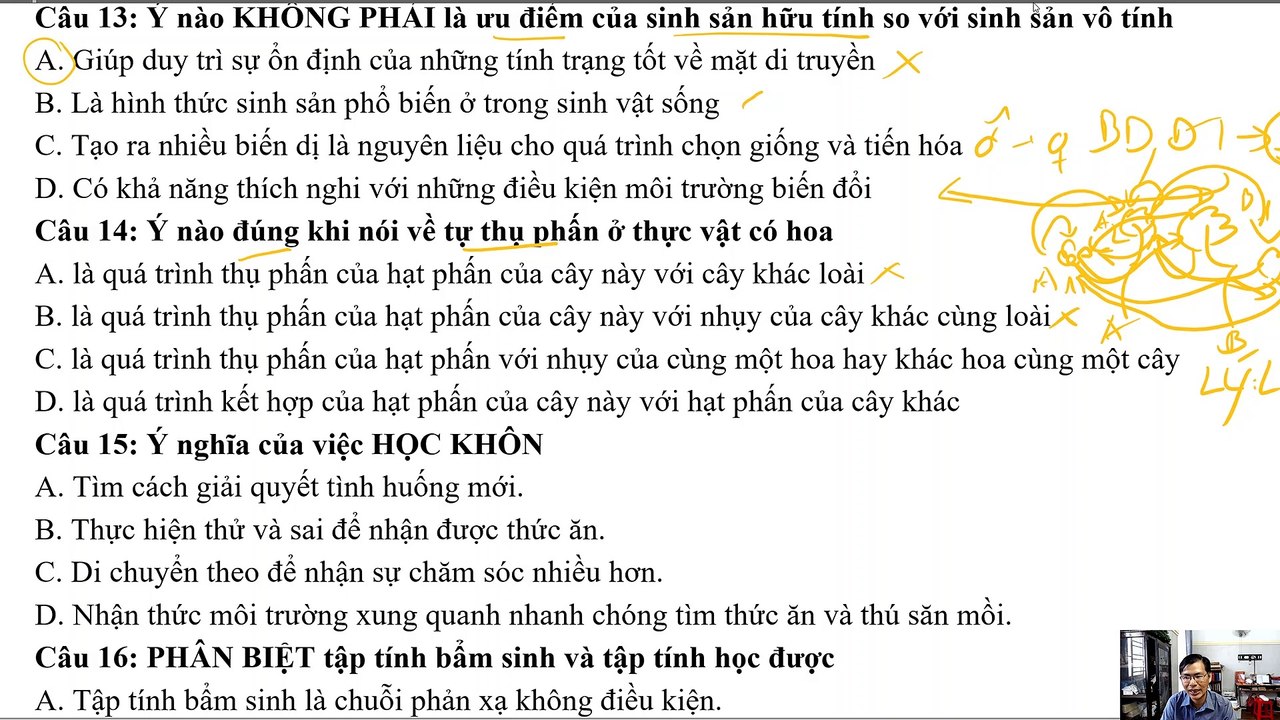 Sinh 11 - Cuối Kỳ II - Đề 1