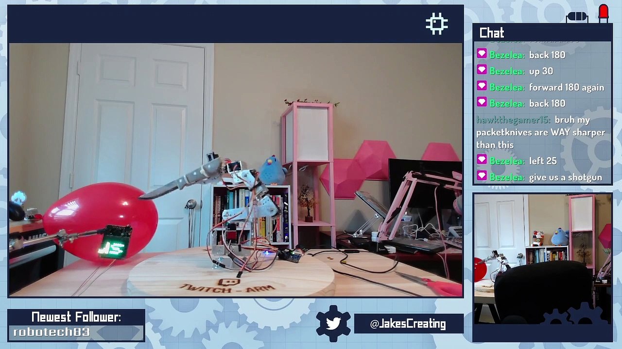 El chat explota un globo a través de comandos