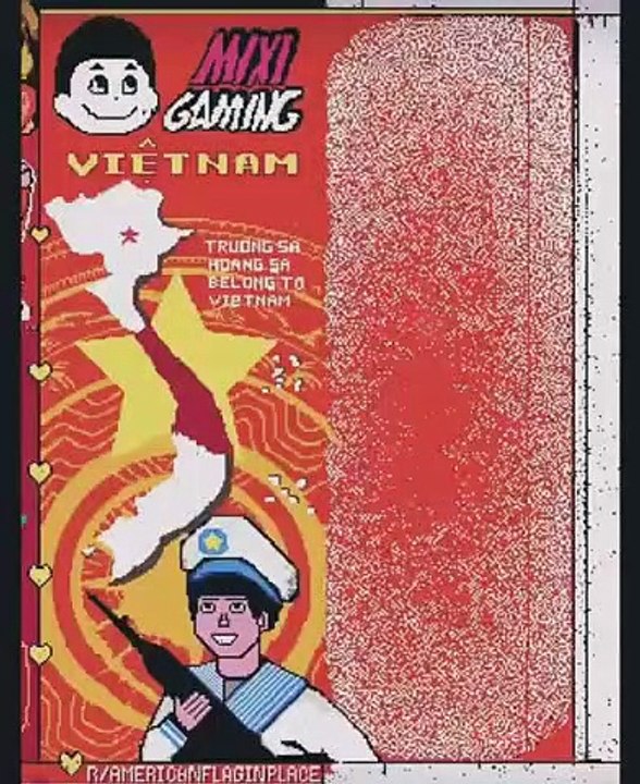 Hình ảnh bản đồ Việt Nam rạng rỡ trên Reddit R/place 2023