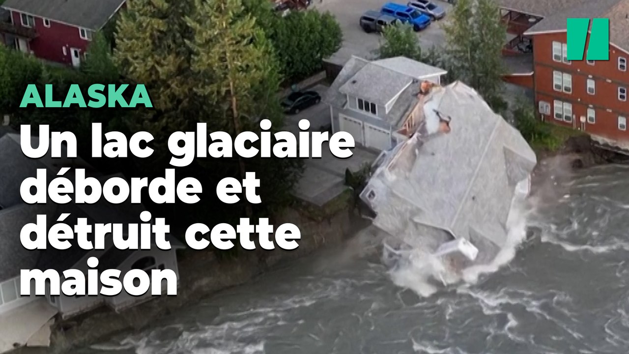 Cette maison s’est effondrée suite au débordement d’un lac glaciaire en Alaska