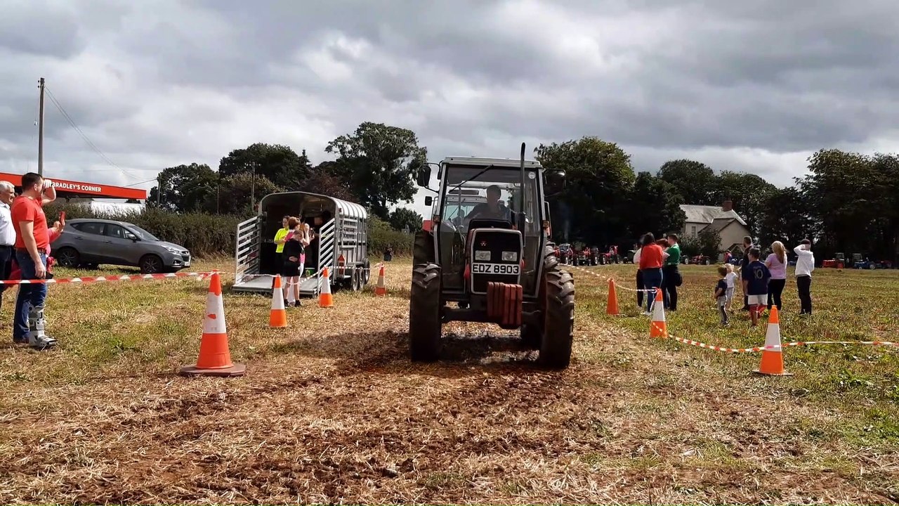 Tractors leaving the field for the Bradley's Corner vintage tractor run